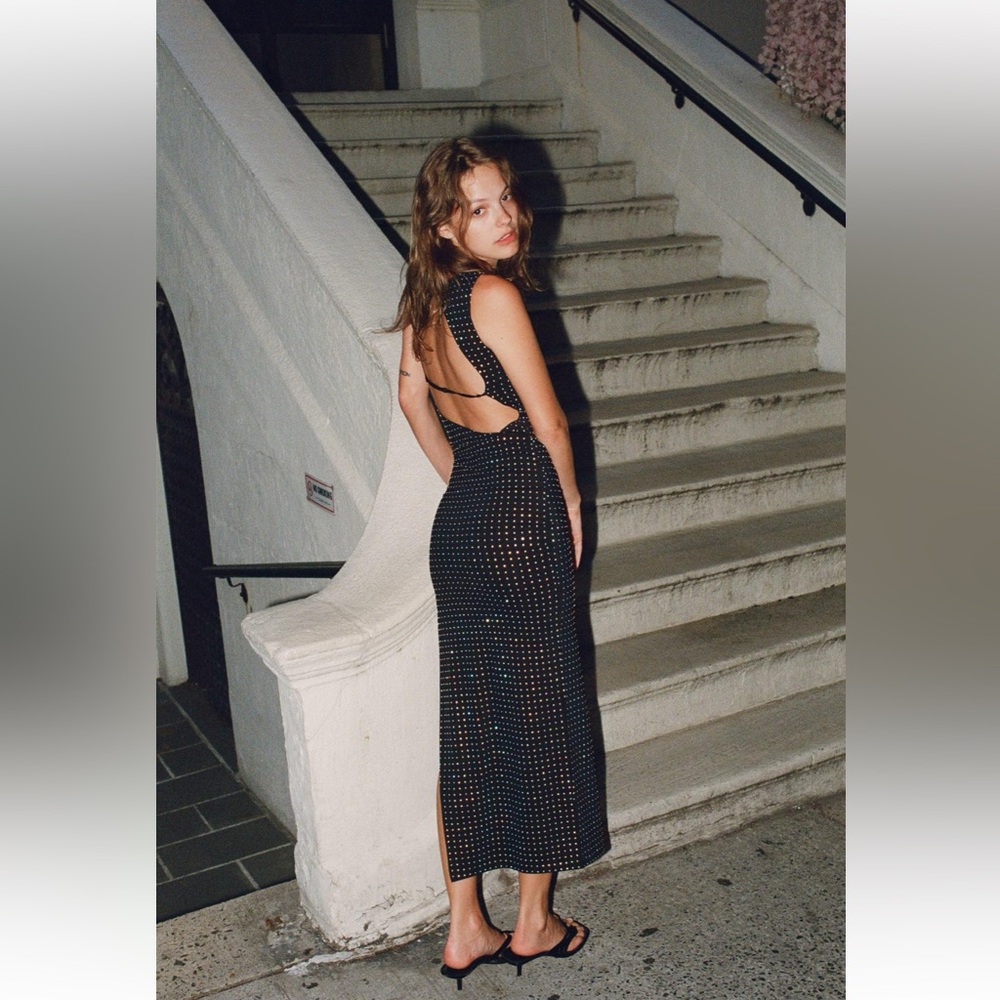 Zara Rhinestone Polyamide Dress